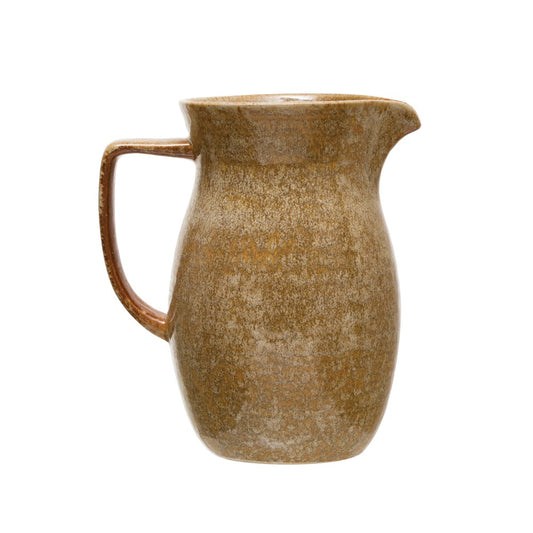 Stoneware Pitcher w/ Reactive Glaze