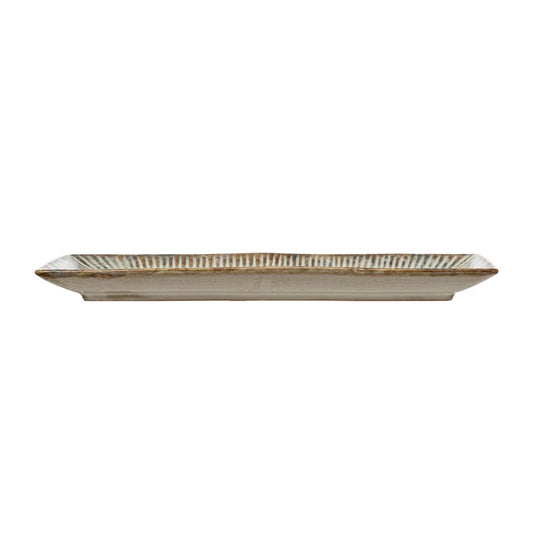 Stoneware Platter w/Crimped Edge