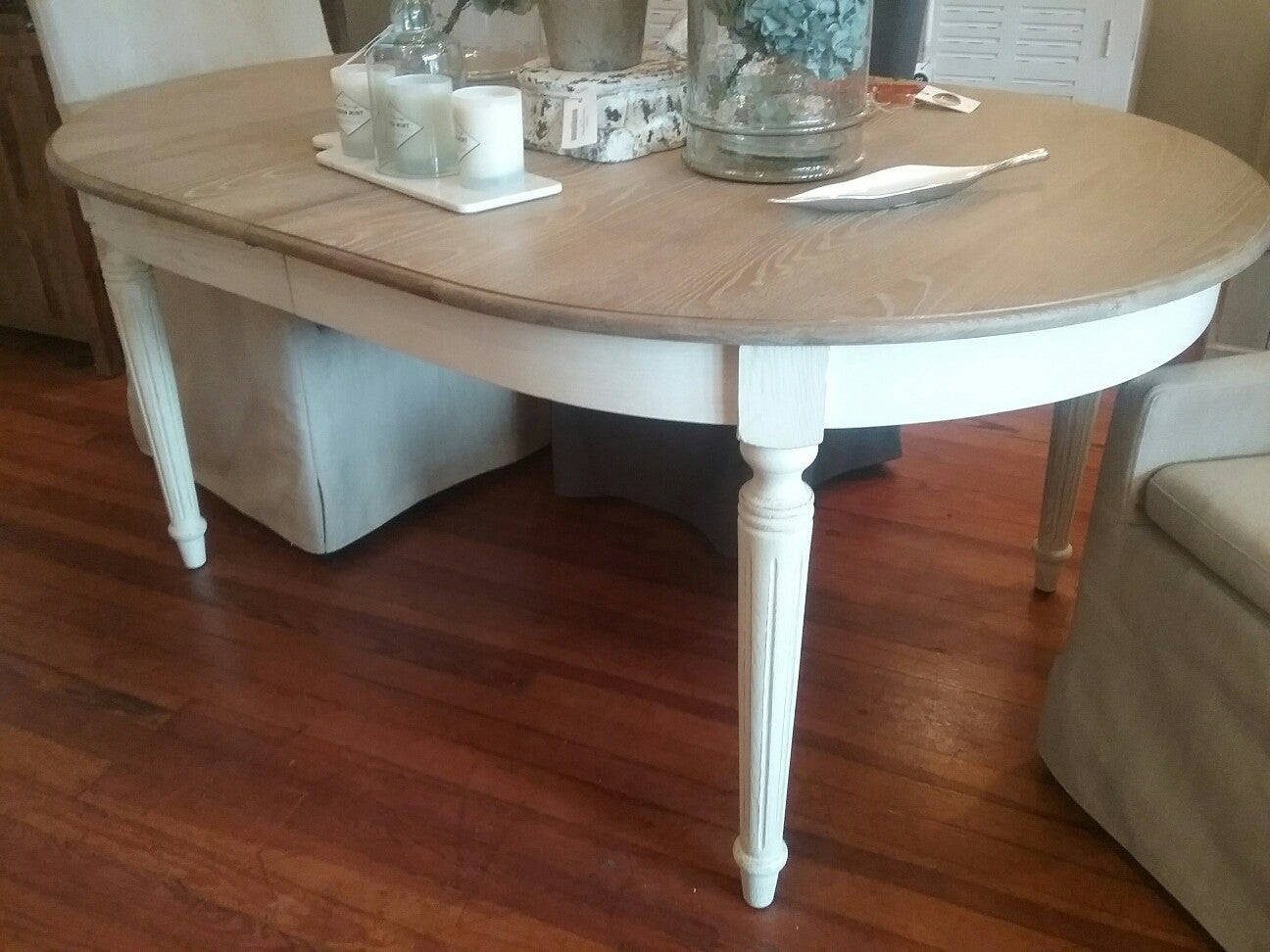 Oak and White Table 72"