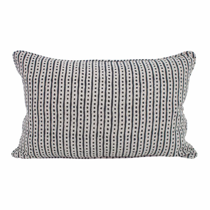 Hakuro Indian teal linen pillow 16x24