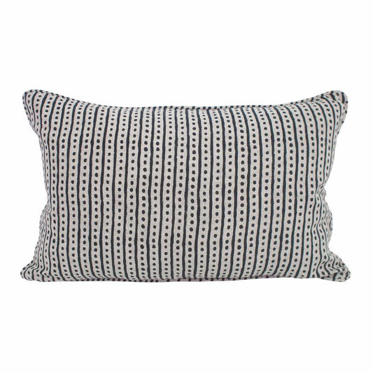 Hakuro Indian teal linen pillow 16x24