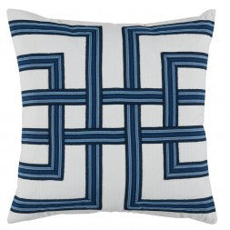 Harbor Blue Lattice Pillow