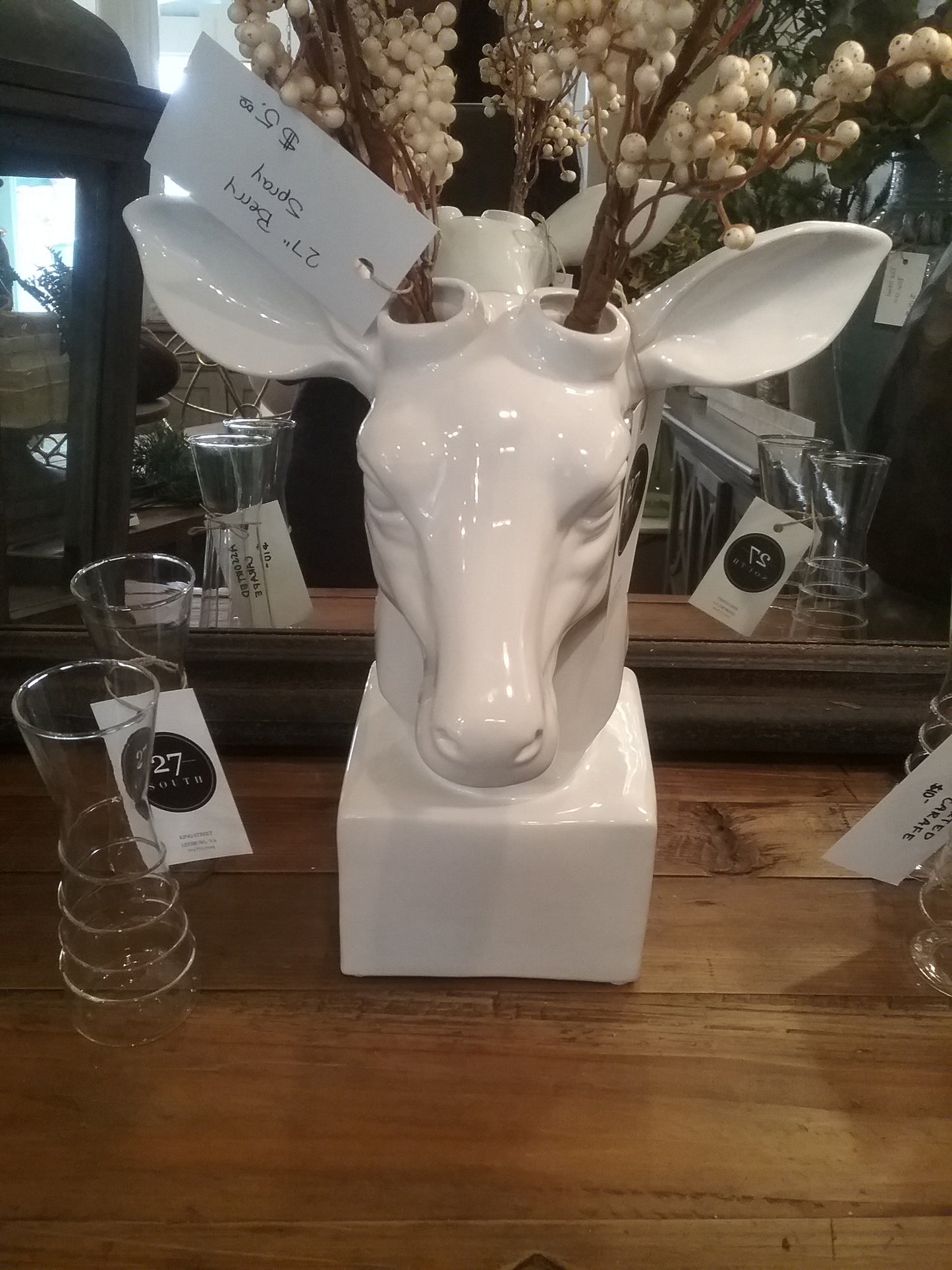 Ceramic Table Top Deer Head
