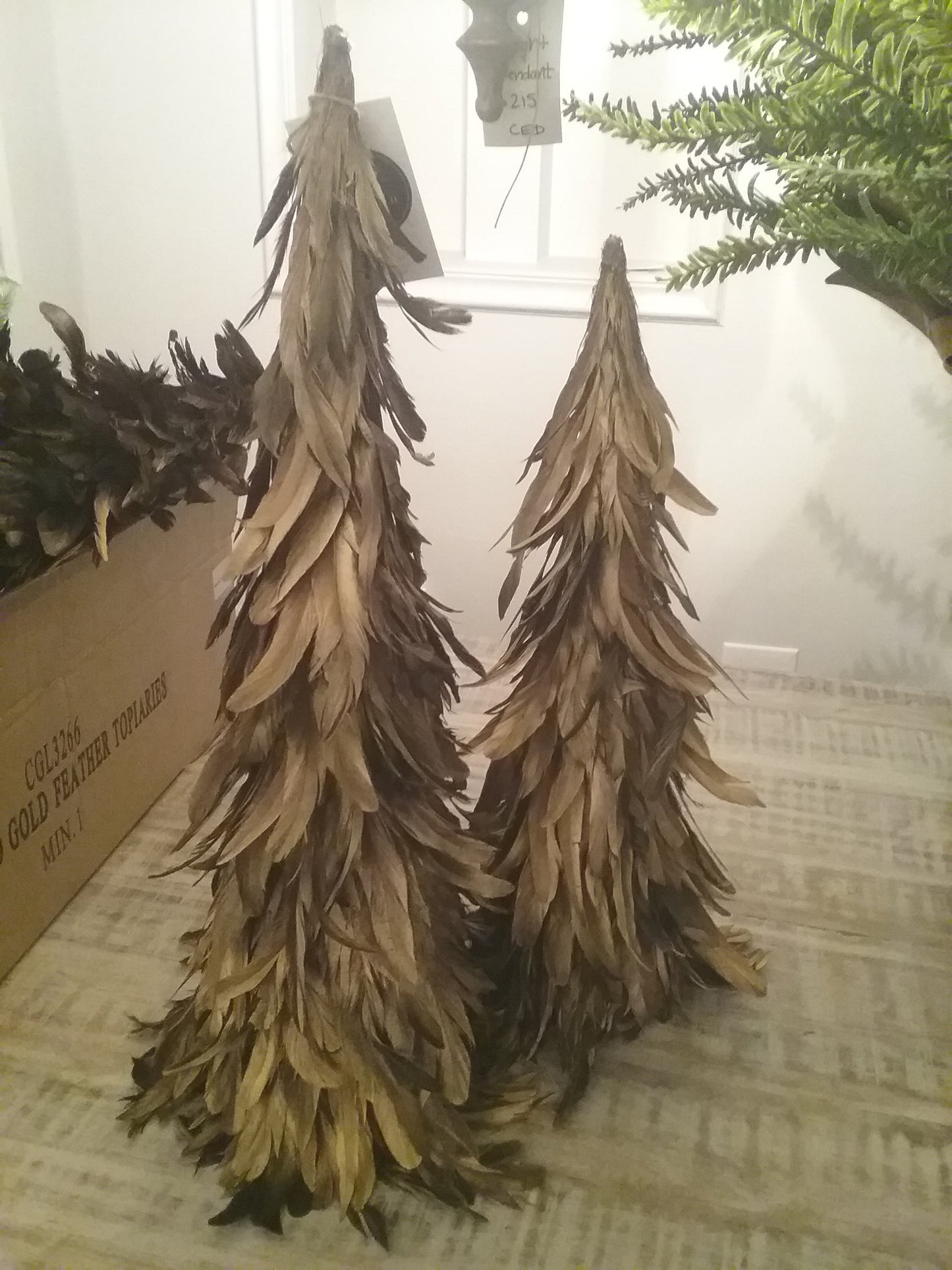 Gold Feather Topiary (set of 2)