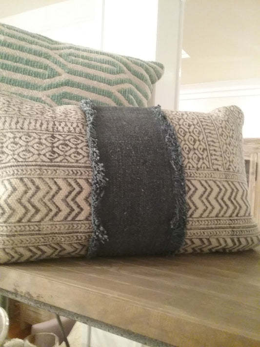 Blue and White Zig Zag Lumbar