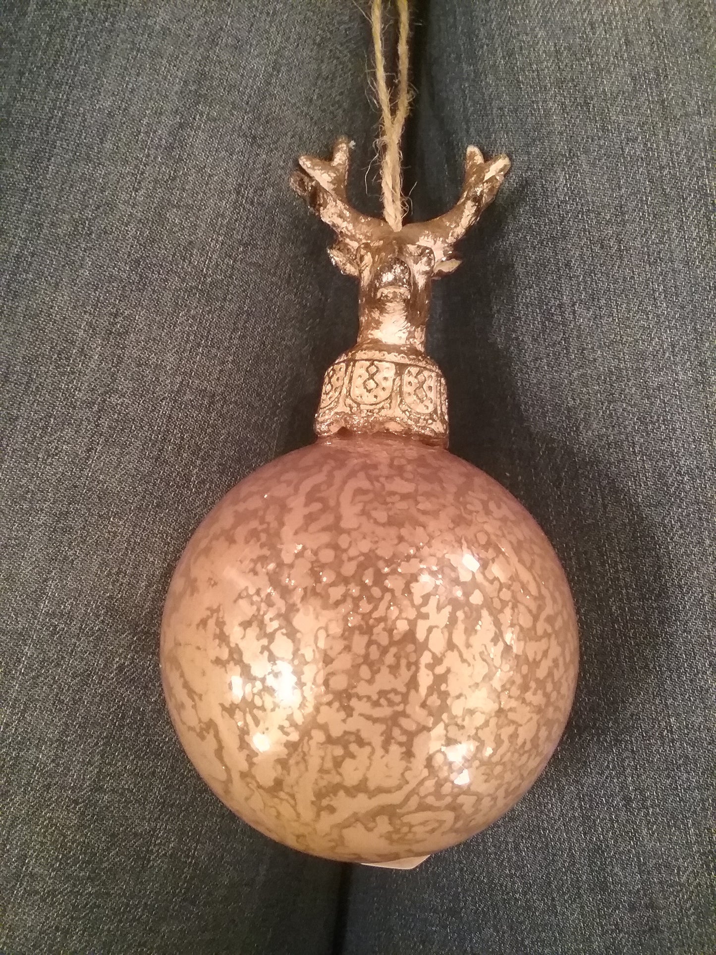 Glass Ball Deer Ornament