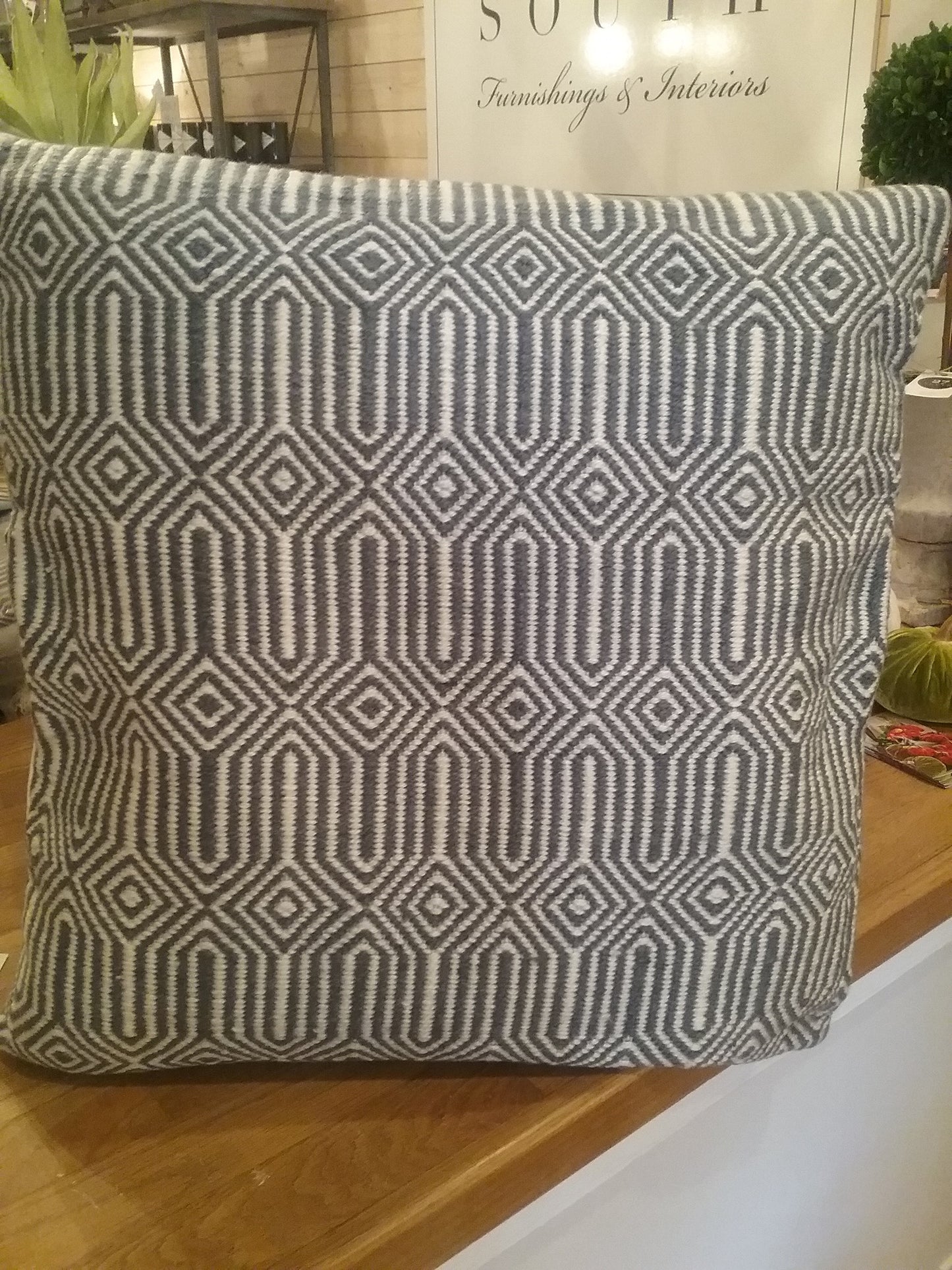 Blue Geometric Pillow