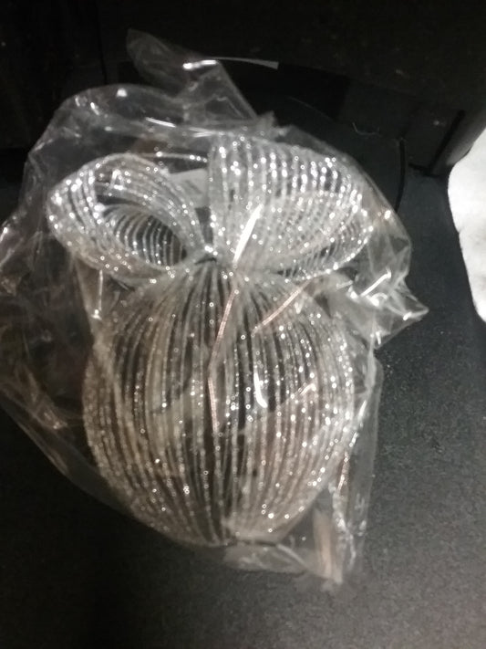 Double Bow Silver Ornament
