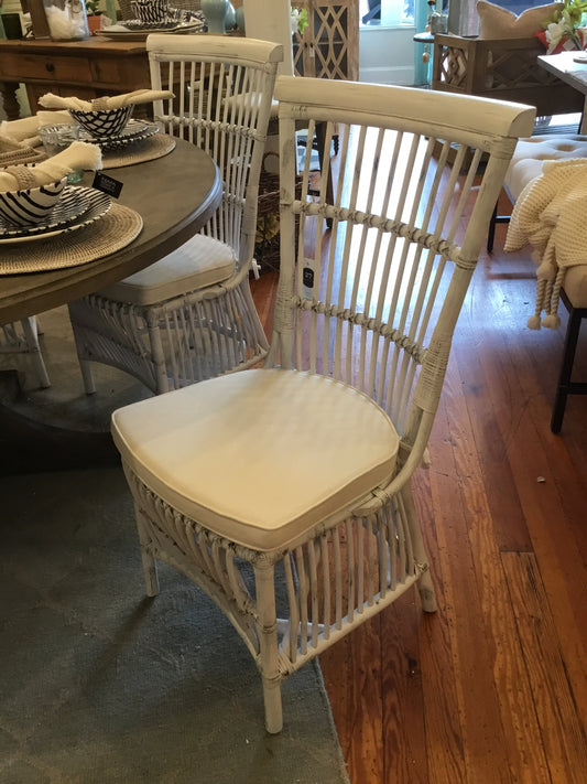 White Rattan Sidechair