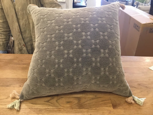 Charcoal Tassel Pillow - w down insert