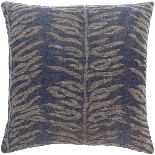 Navy Blue Fern Pillow
