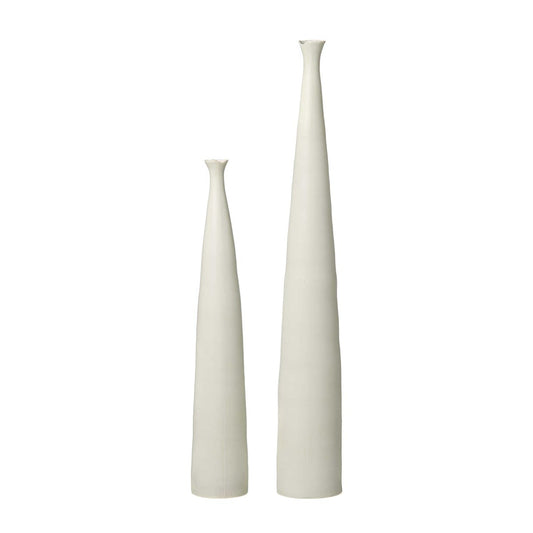 Tower Vases White Sand, Set of 2