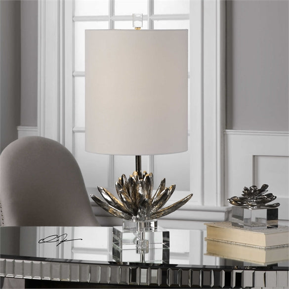 Silver Lotus Lamp