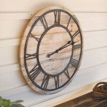 Wood & Metal Roman Clock