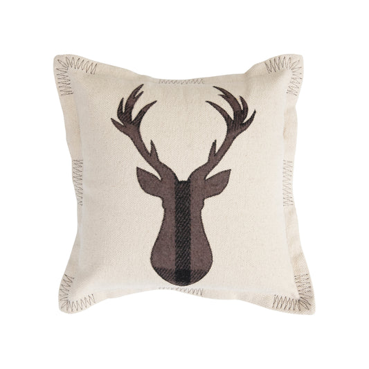 18" Flannel Deer Pillow